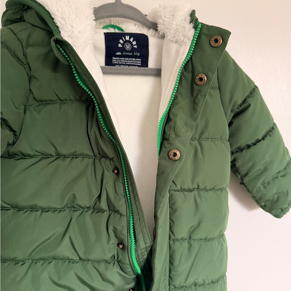 Primary Baby Bunting Parka Puffer Suit, 6-12M - Picture 2 of 7
